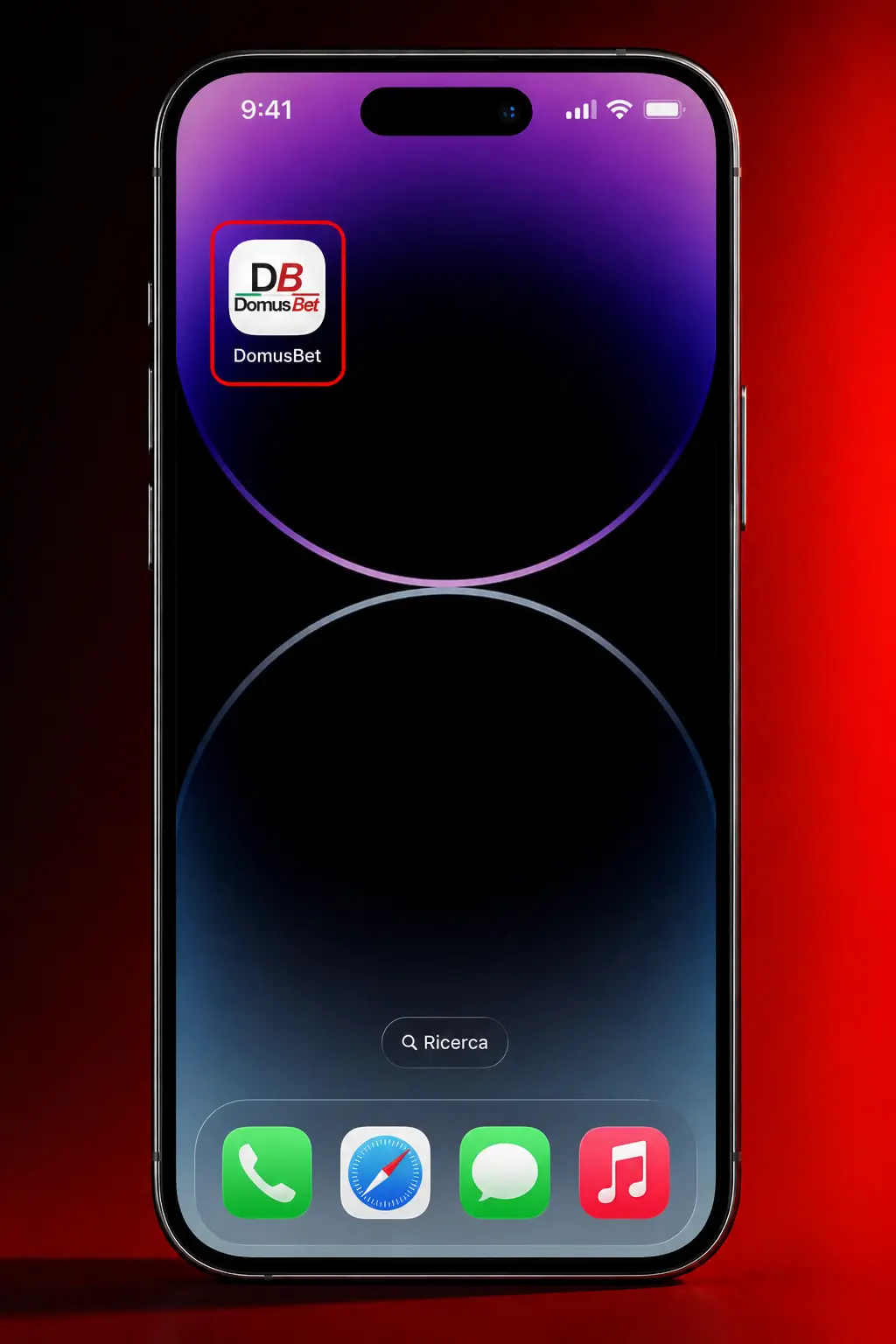 Guida illustrata per scaricare l'app DomusBet su iOS in 4 passaggi tramite Safari come Progressive Web App